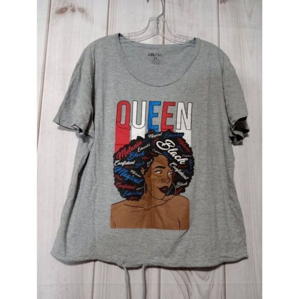 On Fire Shirt Ladies 3x Gray Queen Street‎ Wear